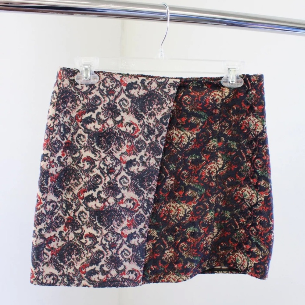 NWT Free People Mixed Print Jacquard Mini Skirt - Picture 3 of 10